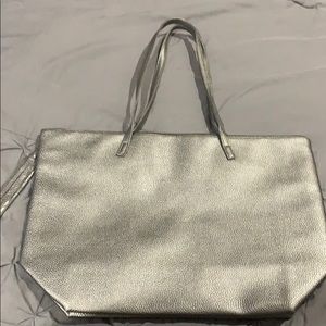 Silver tote bag